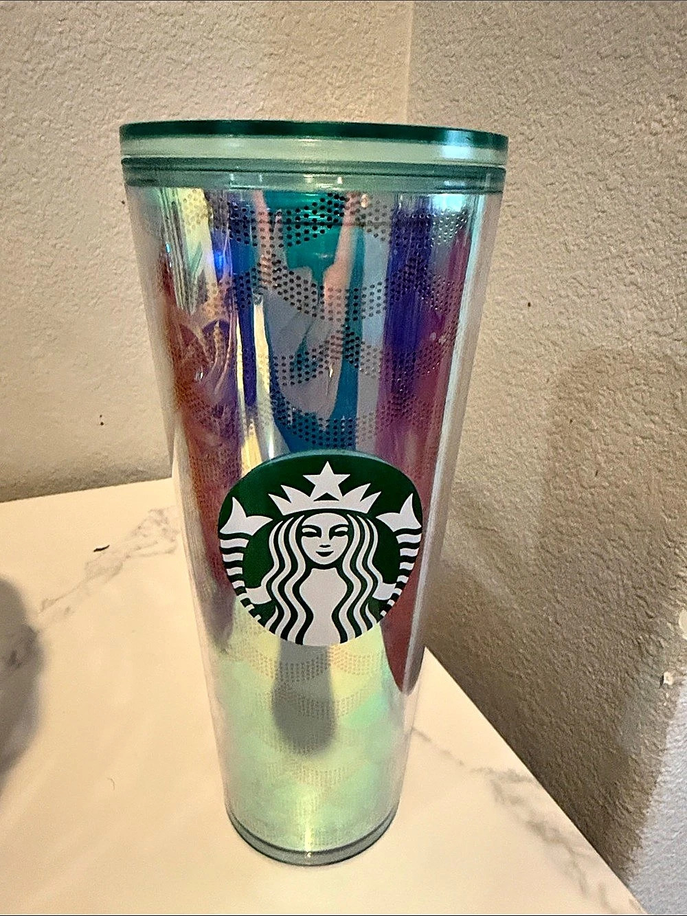 Starbucks Iridescent Mermaid Scale Cold Cup Tumbler 24 oz.